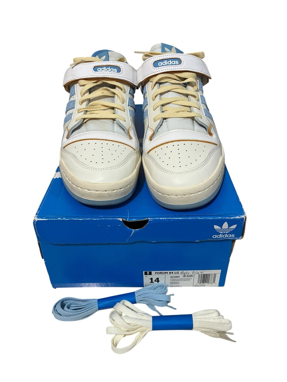 Adidas Men’s Forum 84 LG White Clear Sky size 14